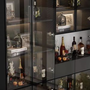 Modern Fashion Aluminium Glass Wine Cabinet