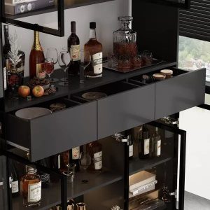Modern Fashion Aluminium Glass Wine Cabinet