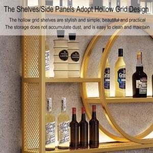 Wall Mounted Messy Champagne Gold Metal Wine Rack