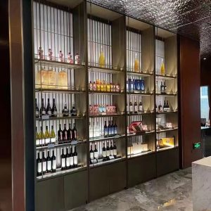 Modern Light Brushed Stainless Steel Wine Cabinet