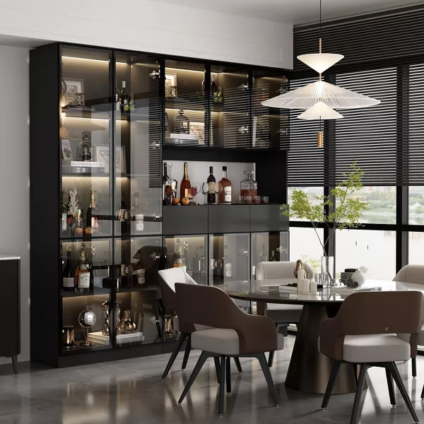 Modern Fashion Aluminium Glass Wine Cabinet