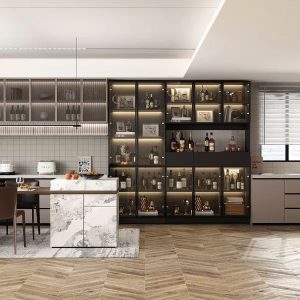 Modern Fashion Aluminium Glass Wine Cabinet